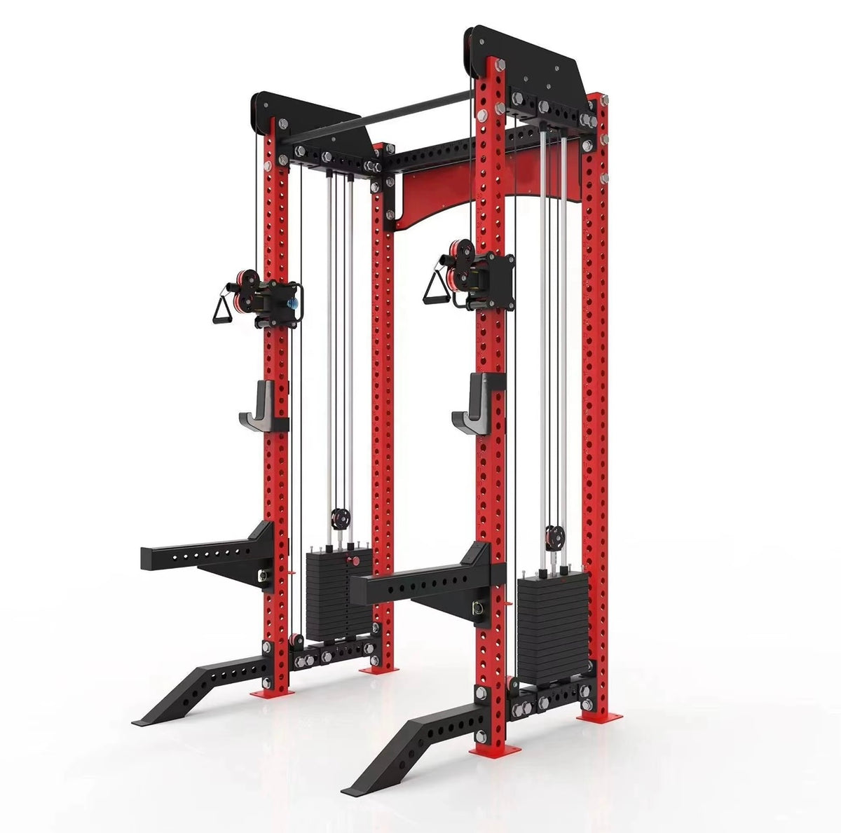 GymShop Commercial 3 x 3” Cable Squat Rack (2 Pulley)