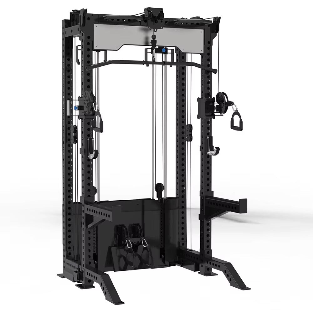 GymShop Commercial 3 x 3” Cable Squat Rack (6 Pulley)