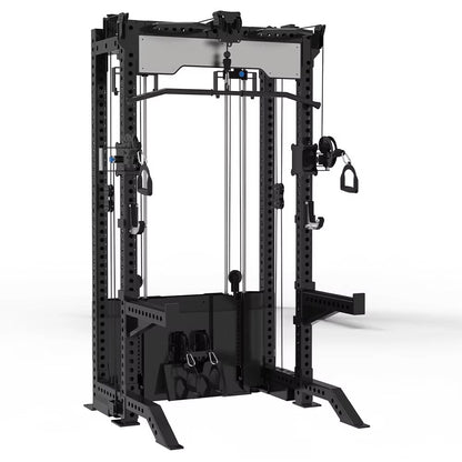 GymShop Commercial 3 x 3” Cable Squat Rack (6 Pulley)
