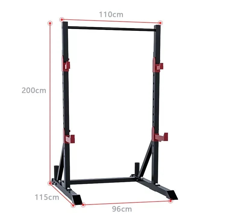 Bkack and red squat rack 2