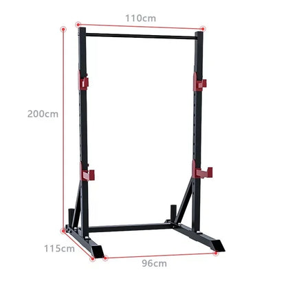 Bkack and red squat rack 2