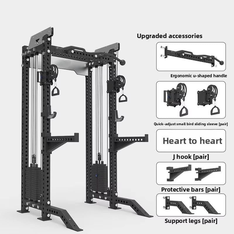 GymShop Commercial 3 x 3” Cable Squat Rack (2 Pulley)