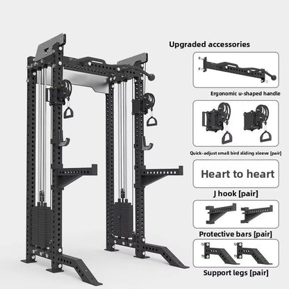 GymShop Commercial 3 x 3” Cable Squat Rack (2 Pulley)