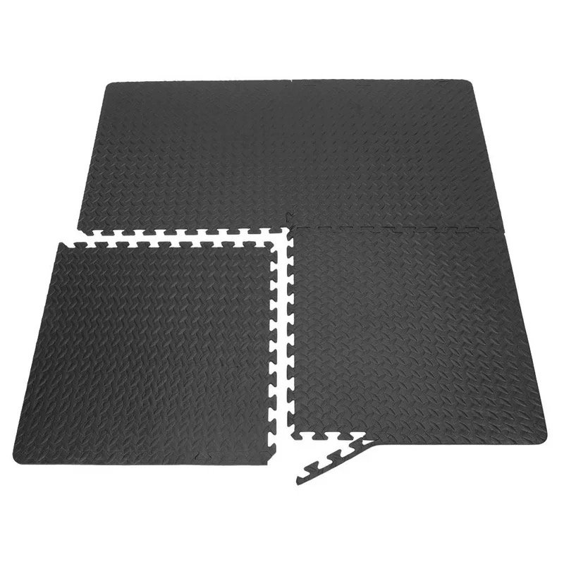 Fitness Store Three US - innhom Gym Flooring Mat Interlocking Foam Mats  Puzzle Exercise Mat with EVA Foam Floor Tiles for Gym Equipment Workouts,  12 Tiles, 46 SQ. FT, Black and Gray