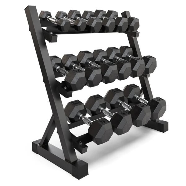 5-40LB Rubber Hex Dumbbell Set